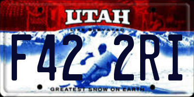 UT license plate F422RI