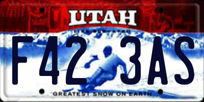 UT license plate F423AS