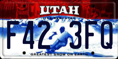 UT license plate F423FQ