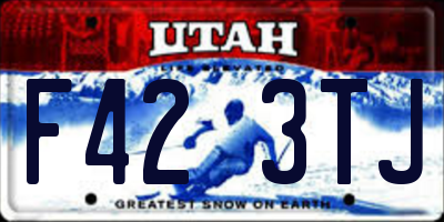 UT license plate F423TJ