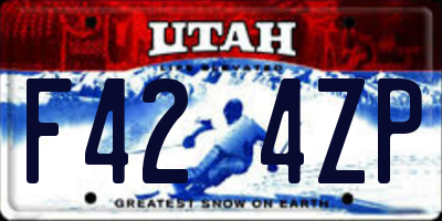 UT license plate F424ZP