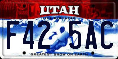 UT license plate F425AC
