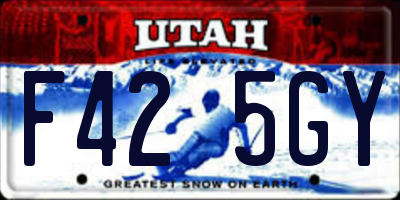 UT license plate F425GY
