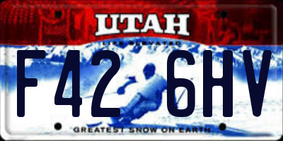 UT license plate F426HV