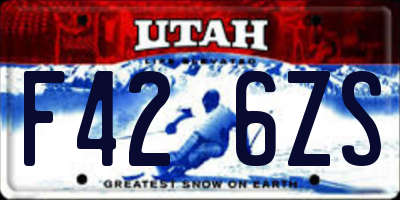 UT license plate F426ZS