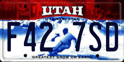 UT license plate F427SD