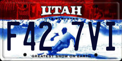 UT license plate F427VI