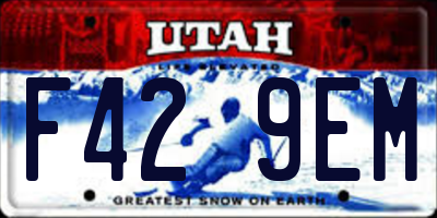 UT license plate F429EM