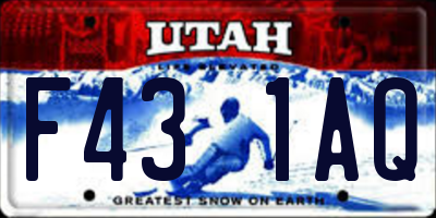 UT license plate F431AQ