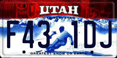 UT license plate F431DJ