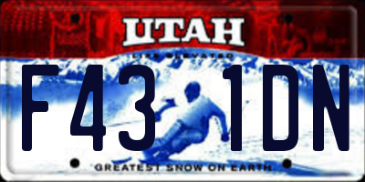 UT license plate F431DN