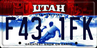 UT license plate F431FK