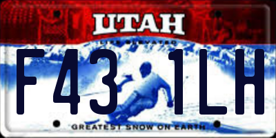 UT license plate F431LH
