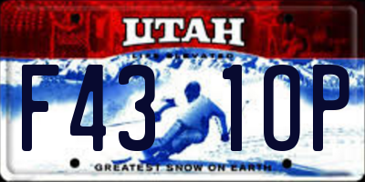 UT license plate F431OP