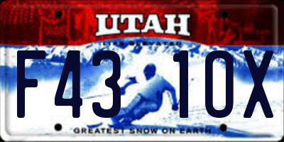 UT license plate F431OX