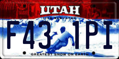 UT license plate F431PI