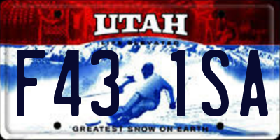 UT license plate F431SA