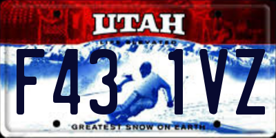 UT license plate F431VZ