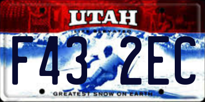 UT license plate F432EC