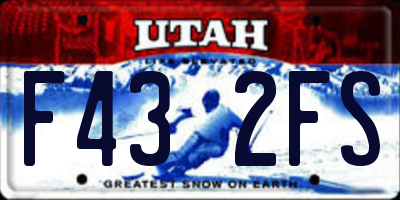 UT license plate F432FS