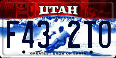 UT license plate F432TO