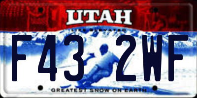 UT license plate F432WF
