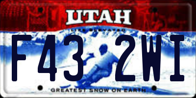 UT license plate F432WI