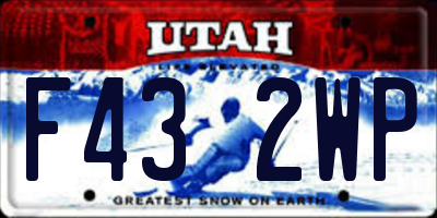 UT license plate F432WP