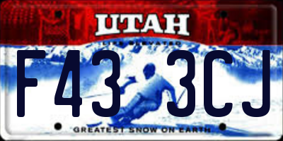 UT license plate F433CJ