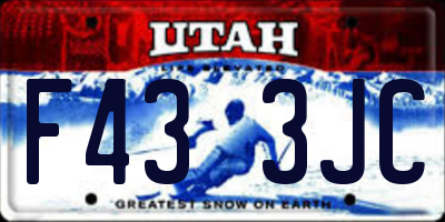 UT license plate F433JC
