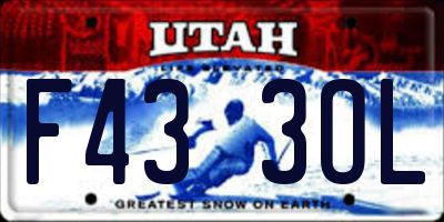 UT license plate F433OL