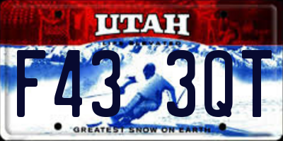 UT license plate F433QT