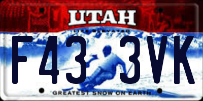 UT license plate F433VK