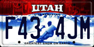 UT license plate F434JM