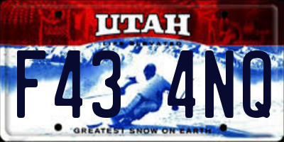 UT license plate F434NQ