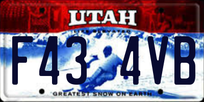 UT license plate F434VB