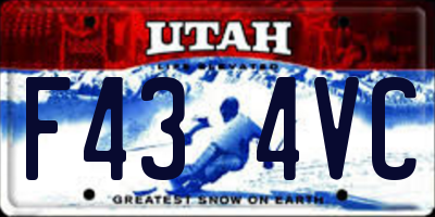 UT license plate F434VC