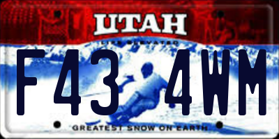 UT license plate F434WM