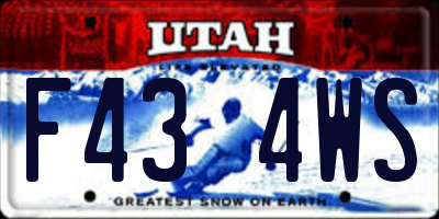 UT license plate F434WS