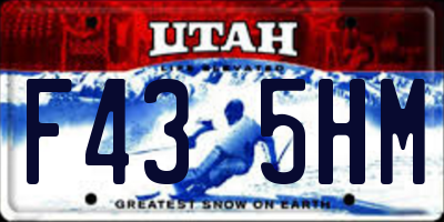 UT license plate F435HM