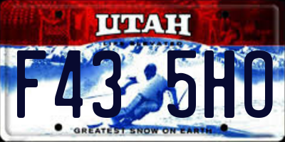 UT license plate F435HO