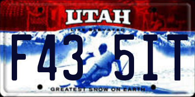 UT license plate F435IT
