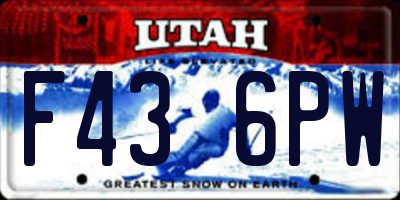 UT license plate F436PW