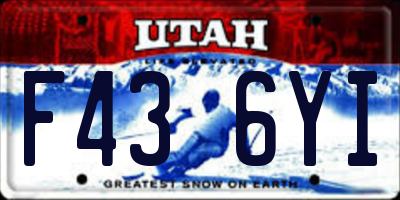 UT license plate F436YI