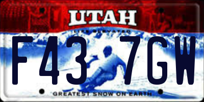 UT license plate F437GW