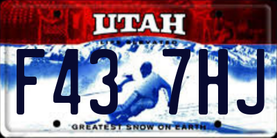 UT license plate F437HJ