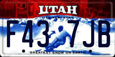 UT license plate F437JB