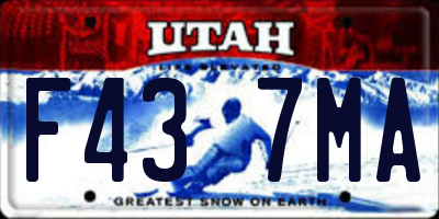 UT license plate F437MA