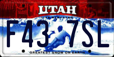 UT license plate F437SL