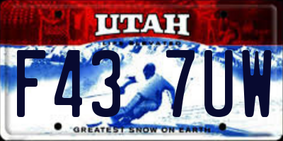 UT license plate F437UW